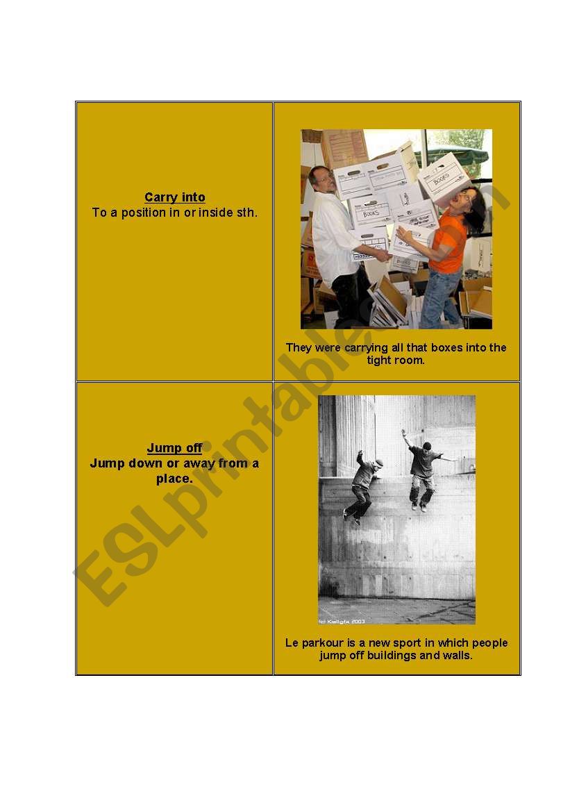 Phrasal verbs - cards [4] worksheet